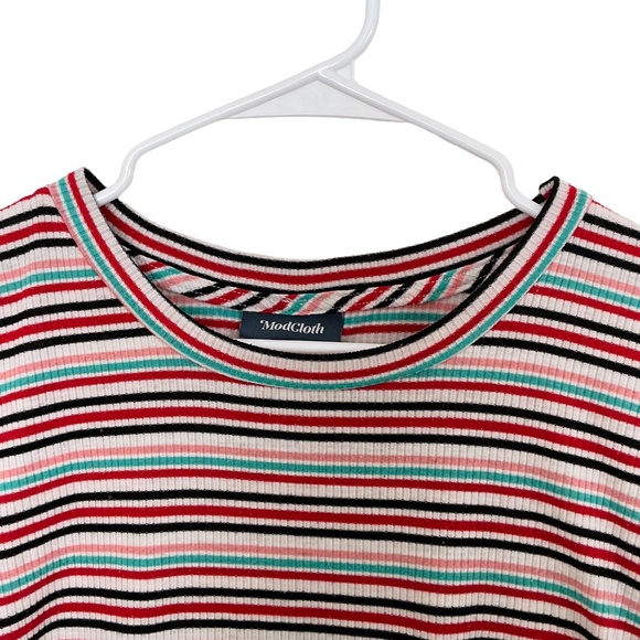 ModCloth Striped Short Sleeve Shirt XL - Picture 3 of 6